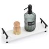 Segbeauty Vassoio da bagno da 30,5 x 10,2 cm, tappetino assorbente ad asciugatura rapida con manico, contenitore per lavello in diatomee, organizer per sapone, bancone della cucina