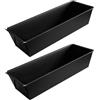Zenker 9914250 - Set di 2 stampi per torta, stampo rettangolare, 2 stampi rettangolari identici per torte, stampo rettangolare, acciaio, nero, 25,5 x 11,5 x 7 cm