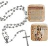 DRW Rosario metallo Sacro Cuore con scatola metallica 3x1x50 cm