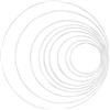 GLOREX Anello in Metallo, 15 cm, Colore: Bianco