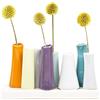 Chive - Pooley 2 - Vaso da fiori in ceramica, a 8 tubi, colore: Arancione con foglia di tè e viola