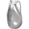 GILDE Vaso Jolie in resina - argento - effetto metallico - forma organica - altezza 50,5 cm x larghezza 27 cm