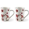 Excelsa Gnomo Christmas Tazza Mug, Ceramica Stoneware, 380 ml (Confezione da 2)
