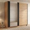 Dmora Guardaroba Grande Kakora 217x210h cm Marrone Rovere Nodi Appendiabiti 8 Ripiani, Armadio Camera da Letto Apertura Scorrevole