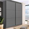 Dmora Guardaroba Grande Kashike 217x210h cm Nero Antracite 8 Ripiani Appendiabiti, Armadio Camera da Letto 2 Ante
