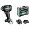 metabo Avvitatore a percussione a batteria SSW 18 LTX 550 BL - 18 V, 550 Nm, quadrato esterno 1/2 - Brushless, maneggevole, LED, per costruzione in legno, cambio pneumatici, montaggio industriale