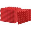 SK Studio 12 Pezzo Cuneo Fonoassorbenti Isolanti Studio Acustici Parete Piastrelle Pannelli coefficiente di insonorizzazione 30x30x5cm, Rosso