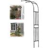 Lnder Metal Arco Per Rose Arco Per Giardino Piante Rampicanti Nero/Bianco Traliccio Per Rose Esterni Mezzo Lato Arco Padiglioni Da Giardino Decorazione(Nero,180x240cm/5.9x7.9ft)