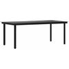 vidaXL Tavolo da Pranzo da Giardino Nero 200x100x74 cm Acciaio e Vetro