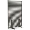 IDMarket - Paravento Decorativo Traforato 80 x 150 cm con lamelle Orizzontali in Metallo Grigio Antracite