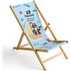 Ferocity Bambini Sedia a Sdraio Pieghevole in Legno Lettino da Giardino Poltrona Relax con Rivestimento Intercambiabile Motivo Pirate Bear [119]