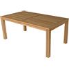 Happy Garden Tavolo Rettangolare da Esterno 180 cm in Teak Java. Tavolo da Giardino in Legno 180 x 100 cm - 6 posti a Sedere.