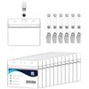 QWORK® Pack da 50 Porta Badge con Clip Metallica - in Plastica Ispessita da 0,56 mm - Adatto per Carte di Dimensioni 88x55 mm