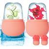 Beugo rullo di ghiaccio facciale, 2 Pezzi Stampo Ghiaccio Viso Riutilizzabile in Silicone, Ice Roller Viso, Face Massager Effetto Freddo per Restringe i pori, antirughe, riduce il gonfiore, Rosa