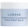 LUMENE Nordic Sensitive [HERKKÄ] Rich Night Balm Crema da notte per pelli sensibili, vegano e senza profumo, 50 ml