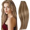 RUNATURE Extension Tessitura Capelli Veri #10P16 45cm 100g | Tessitura Capelli Veri Biondo Scuro Evidenziato Biondo Dorato