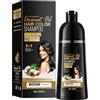 Utapossin Shampoo per capelli nero naturale - 500 ml - 3 in 1 per la cura e la tintura dei capelli neri, ideale per uomini e donne, Shampoo colorato con olio di cocco (natureblack)
