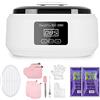 Boadw Bagno di paraffina per mani e piedi, Bagno di paraffina da 3400 ml Set da bagno di paraffina per pelli secche e ruvide, con cera di paraffina da 900 g e accessori- Bianco