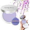 CLY AMS Polvere fissante opaca alla lavanda, polvere gelatinosa opaca con mini piumino, polvere pressata alla lavanda, polvere compatta setosa per il controllo dell'olio, crea un trucco morbido naturale a