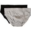 PEROFIL Confezione 2 Slip Uomo bi-Pack Medio Cotone bielastico Articolo VPRT00311, Mng Mix Nero/Grigio, I 6 - D 7 - INT XL