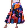 Generico Gonna Donna Gonna Lunga Donna Gonnas Tutte Le Stagioni Midi Plus Size in Stile Boho con Fantasia Floreale e Taglio A-Line, Ampia e Fluida per Spiaggia o Tempo Libero