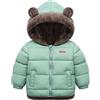 Generisch Bambino Bambino Bambino Cappotto Invernale Orecchie Orso Con Cappuccio Giacca Tasca Doppio Lato Indossare Pile Addensare Antivento Cerniera Caldo Capispalla, verde, 12-18 Mesi