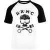 Vendax Brmc - Black Rebels Motorcycle Club - The Wild One Unisex Maglietta da Baseball A Maniche Corte Uomo Donna Bianca Nera