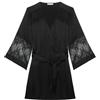 YAMAMAY, Kimono in Raso e Pizzo, Desire, Nero, Donna