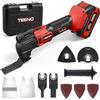 TEENO Strumento multifunzione oscillante senza fili 20 V, Brushless strumento multifunzione senza fili con 6 velocità, 1 batteria da 4,0 A, 8500 - 21000 giri/min, caricabatterie, angolo oscillante 4°, per