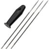 AERZETIX - Set di 3 lime tonde per affilatura manuale Ø4mm lunghezza 250mm per catena di motosega da 3/8 + 1 manico in plastica