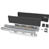 Emuca - Kit cassetto per cucina o bagno, altezza 178 mm, prof. 500 mm, 40 Kg, chiusura soft, pannelli no inclusi, Acciaio, grigio antracita