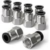 Bwintech 10 Pz 4mm Tubo OD x 1/4 Femmina BSP Thread Pressione Diretta in Connettore Raccordo Pneumatico, PCF4-02 Quick Release Air Line Adapter