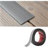 Zayejod Striscia di transizione per pavimenti in PVC (5 cm di larghezza × 2 mm di spessore), strisce autoadesive per porta, divisori, bordi piatti (2 m, venature del legno grigio)