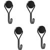 Yatrosynth 4PCS Ganci Magnetici Extra Forti, 16mm Potente Neodimio Magnete Gancio, Senza Punzonatura, per Cucina Camera da Letto Bagno Armadietti Calamita da Frigoufficio - Nero