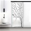 Aqua Roy The Shower BOSS Black Porta Scorrevole in vetro modello TREE 90x215 cm (60/80/90 cm) 8 mm, vetro Satinato, Nano rivestito nero, kit hardware complete nero opaco (90x215 cm, DESTRA)