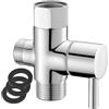 STOAT® Deviatore Doccia in Ottone - Connettore G1/2, Valvola di Commutazione a 3 Vie per Soffione Doccia (Argento)