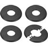 M METERXITY 4-Pack Fascia Divisibile Da Parete, Per Tubo OD 1.3 Pollici/32mm Piastra ABS Rotonda Autoadesiva Copritubo Per Acqua/Rubinetti [Nero]