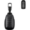 MBKEYS Custodia per chiave auto in pelle nera compatibile con Chery Jaecoo J7 J8 J9 Tiggo 8 Pro Tiggo 8plus 5 Plus 7pro Tiggo 7 Pro Max Omoda 5 C5 4 pulsanti protezione chiavi