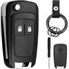 LbsAMP 2 Tasti Guscio Chiave Auto con Portachiavi con Opel Astra Meriva Mokka Adam | Sostituzione Pieghevole Telecomando Ricambio con Opel Astra Meriva Mokka Zafira Adam Insignia Chiave Custodia per Chiavi Auto