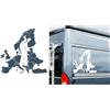 Generisch Adesivo per carte d'Europa, per camper, furgone o come adesivo da parete (43/8/1) (nero opaco, 30 x 30 cm)