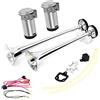 YIYIDA Tromba ad aria Car Horn 165DB Clacson per auto tono alto e tono basso Tromba a doppio tubo argento Zinco cromato Tromba auto a doppia tromba con due pompe d'aria per 24V Lorry Boat Vans RV ect