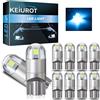 Keiurot Lampadine LED T10 501 W5W 194 168 2825 cuneo LED lampadine per interni cupola porta luce laterale lampadina targa blu ghiaccio DC12V, confezione da 10