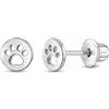 In Season Jewelry Cane Zampa Moneta Bambini/Bambini/Ragazze Orecchini Vite Retro - Argento