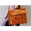 Fatto a mano Handmade Borsa Tracolla Porta Computer In Pelle Marrone Vintage Distressed