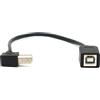 System-S Cavo USB 2.0 20 cm tipo B maschio a femmina, adattatore angolare destro in nero