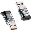 Duttek Adattatore da USB C femmina a USB maschio, 10 Gbps, 120 W, adattatore da USB C a USB 3.2, ricarica rapida OTG, per iPhone 16 Pro Max Plus 15 14 13, iPad Air 5 Mini 6 7, AirPods trasparenti,