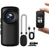 Yuanpgky Videocamera magnetica portatile, 1080p, HD, con obiettivo grandangolare a 100°, videoregistratore indossabile per passeggiate con animali domestici, lavoro, viaggi, 1000 mAh (nero)