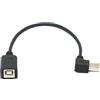 System-S Cavo USB 2.0 20 cm tipo B maschio a femmina adattatore angolare sinistro in nero