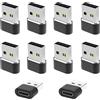 Lakeronelove Adattatore USB C a USB per iPhone 17 16 15 Pro Max 10Pezzi,Tipo C Femmina A Maschio Connettore Cavo Caricatore per Apple 15 iWatch 10,iPad 11 Air Mini,Air-pods 4,Samsung S25 S24 S23 A55 A54