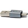 System-S Adattatore USB 3.1 tipo C maschio a 3.0 A maschio unidirezionale adattatore 5 Gbps in grigio